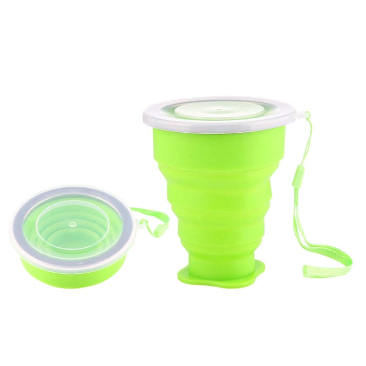2 PCS 240ml Silicone Telescopic Cup Portable Folding Travel Cup with Lid, Random Color Delivery