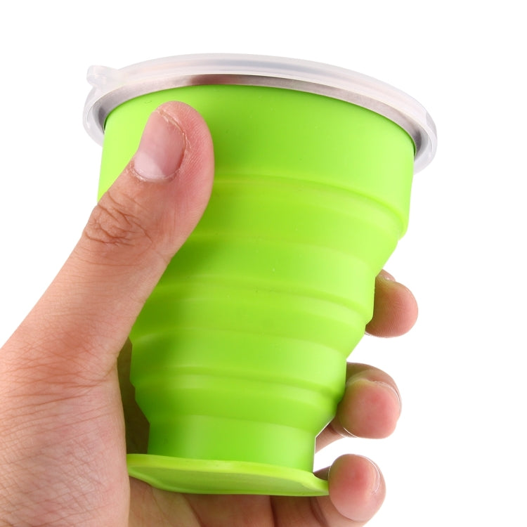 2 PCS 240ml Silicone Telescopic Cup Portable Folding Travel Cup with Lid, Random Color Delivery