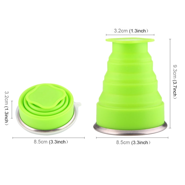 2 PCS 240ml Silicone Telescopic Cup Portable Folding Travel Cup with Lid, Random Color Delivery