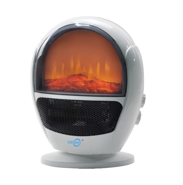 SENHE 3D Imitation Carbon Crystal Flame Shaking Head Radiator Warmer Electric Heater Warm Air Blower(White)