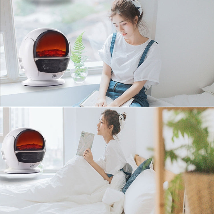 SENHE 3D Imitation Carbon Crystal Flame Shaking Head Radiator Warmer Electric Heater Warm Air Blower(White)