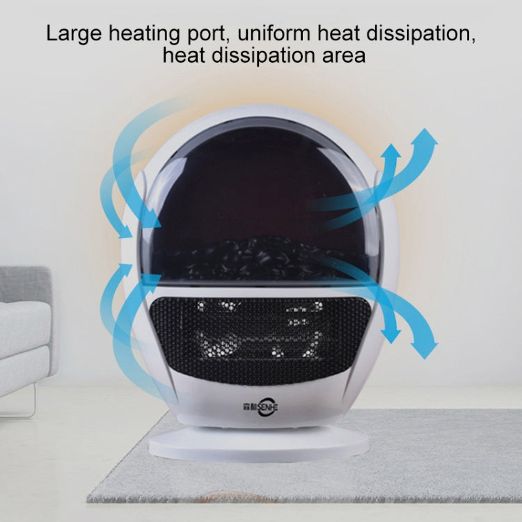 SENHE 3D Imitation Carbon Crystal Flame Shaking Head Radiator Warmer Electric Heater Warm Air Blower(White)