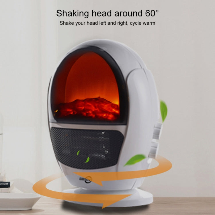 SENHE 3D Imitation Carbon Crystal Flame Shaking Head Radiator Warmer Electric Heater Warm Air Blower(White)