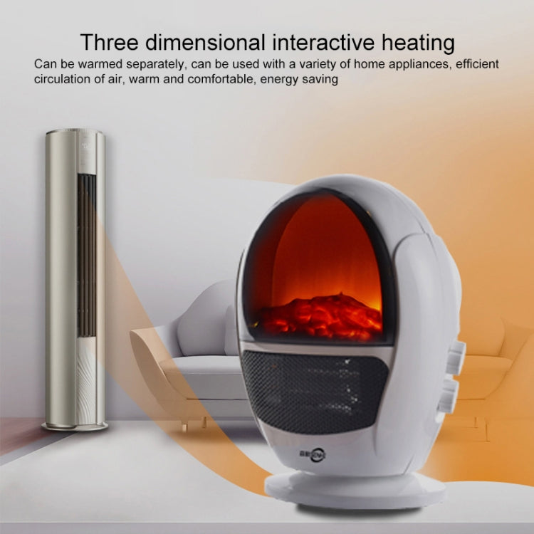 SENHE 3D Imitation Carbon Crystal Flame Shaking Head Radiator Warmer Electric Heater Warm Air Blower(White)