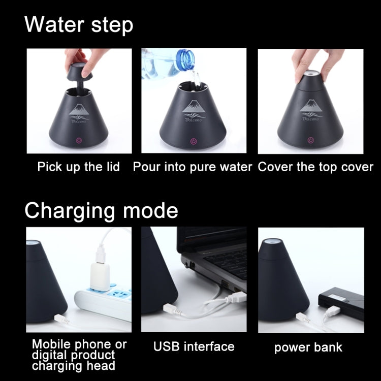 SX698 Mini Volcanic Shape Touch Switch USB LED Light Air Humidifier for Home & Office