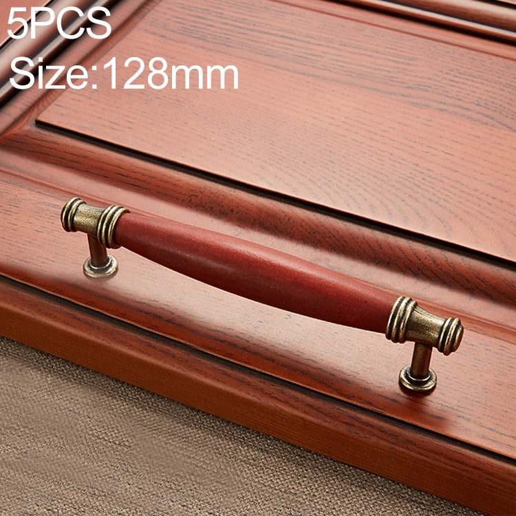 5 PCS 5001_128 Fine Gold Mahogany Hardware Cabinet Handle