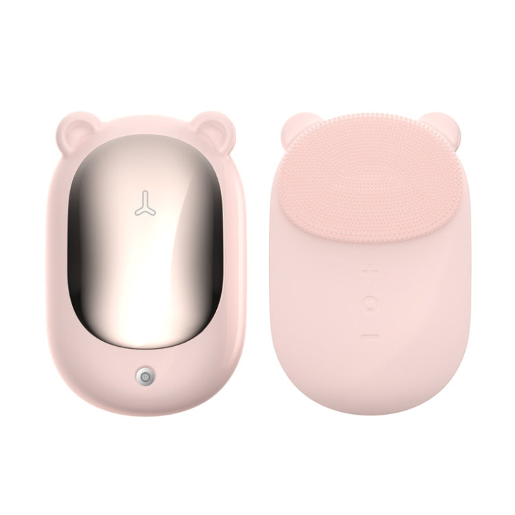 3life-320 2W Cute Bear Portable Electric Sonic Vibration Silicone Facial Wash Brush Cleaner Beauty Massager with Base, DC 5V