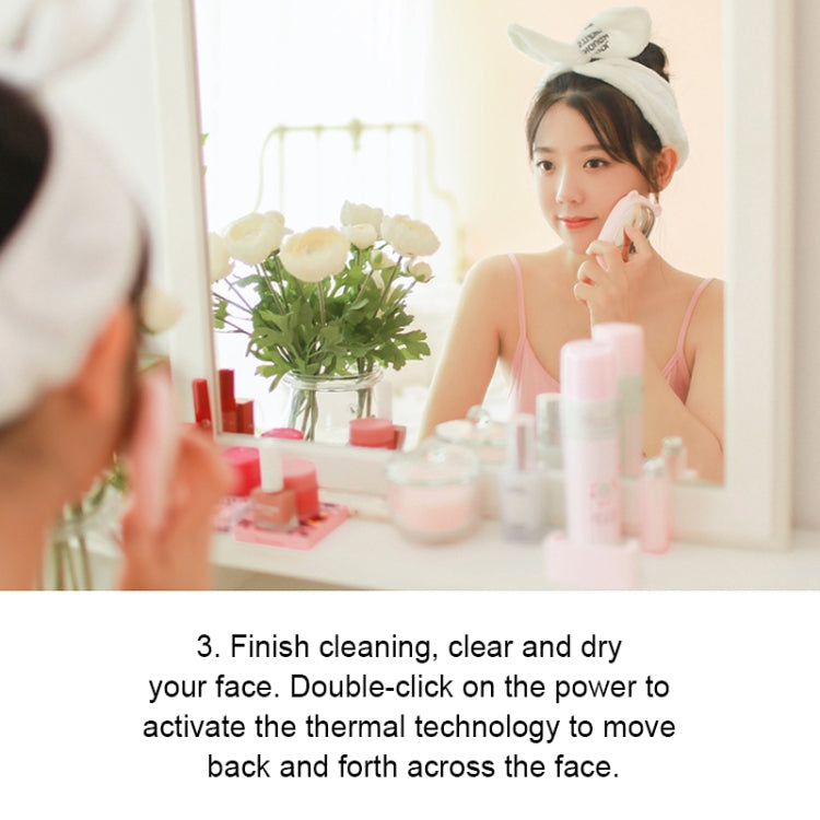 3life-320 2W Cute Bear Portable Electric Sonic Vibration Silicone Facial Wash Brush Cleaner Beauty Massager with Base, DC 5V