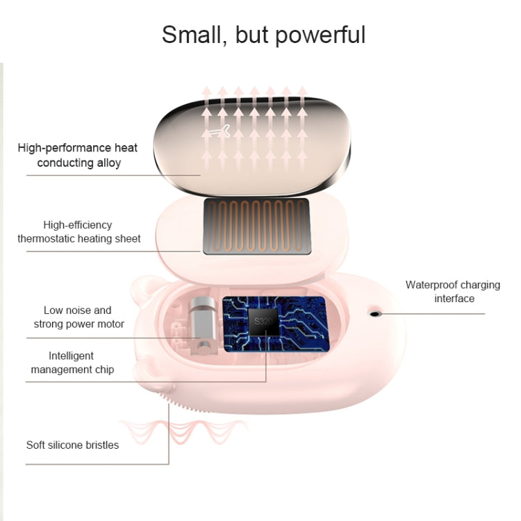 3life-320 2W Cute Bear Portable Electric Sonic Vibration Silicone Facial Wash Brush Cleaner Beauty Massager with Base, DC 5V