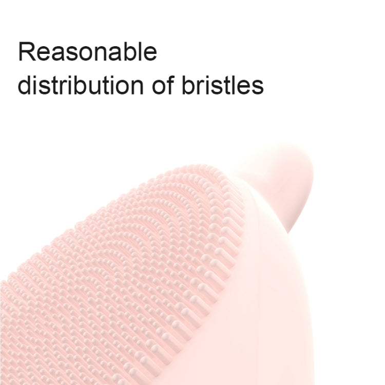 3life-320 2W Cute Bear Portable Electric Sonic Vibration Silicone Facial Wash Brush Cleaner Beauty Massager with Base, DC 5V