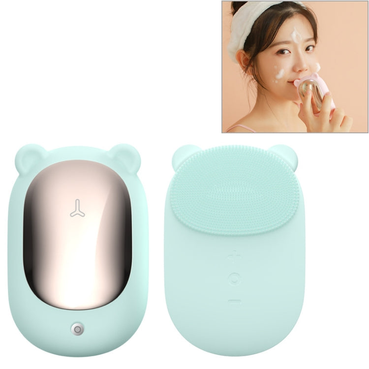 3life-320 2W Cute Bear Portable Electric Sonic Vibration Silicone Facial Wash Brush Cleaner Beauty Massager with Base, DC 5V