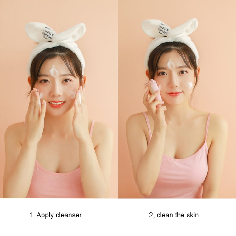 3life-320 2W Cute Bear Portable Electric Sonic Vibration Silicone Facial Wash Brush Cleaner Beauty Massager with Base, DC 5V
