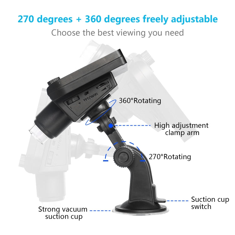 inskam317 1080P 4.3 inch LCD Screen WiFi HD Digital Microscope, Sucker Bracket