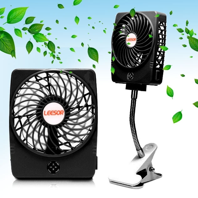 Y-FAN F-97 Portable Rechargeable USB Mini Desktop Fan with Flexible Tube Clip Holder