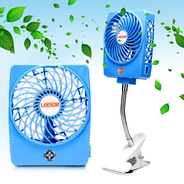Y-FAN F-97 Portable Rechargeable USB Mini Desktop Fan with Flexible Tube Clip Holder