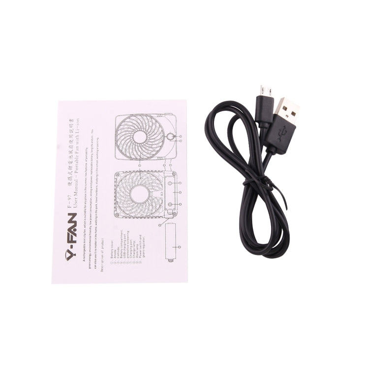 Y-FAN F-97 Portable Rechargeable USB Mini Desktop Fan with Flexible Tube Clip Holder
