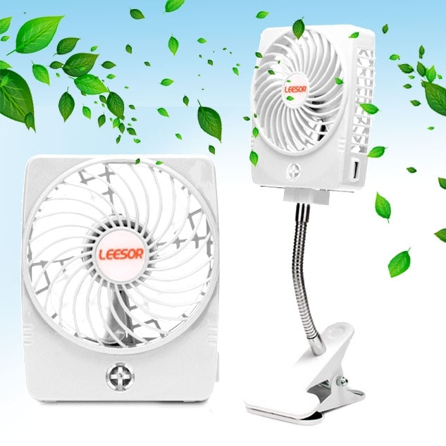 Y-FAN F-97 Portable Rechargeable USB Mini Desktop Fan with Flexible Tube Clip Holder