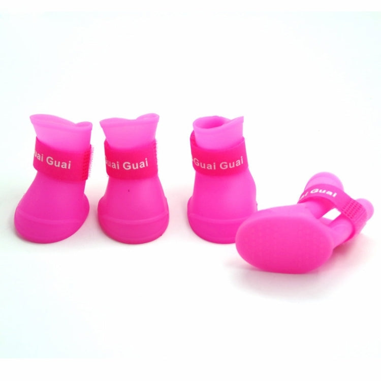 Lovely Pet Dog Shoes Puppy Candy Color Rubber Boots Waterproof Rain Shoes, L, Size:  5.7 x 4.7cm