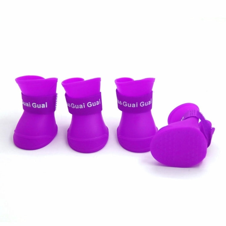 Lovely Pet Dog Shoes Puppy Candy Color Rubber Boots Waterproof Rain Shoes, L, Size:  5.7 x 4.7cm