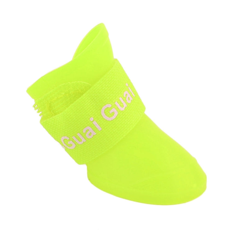 Lovely Pet Dog Shoes Puppy Candy Color Rubber Boots Waterproof Rain Shoes, L, Size:  5.7 x 4.7cm