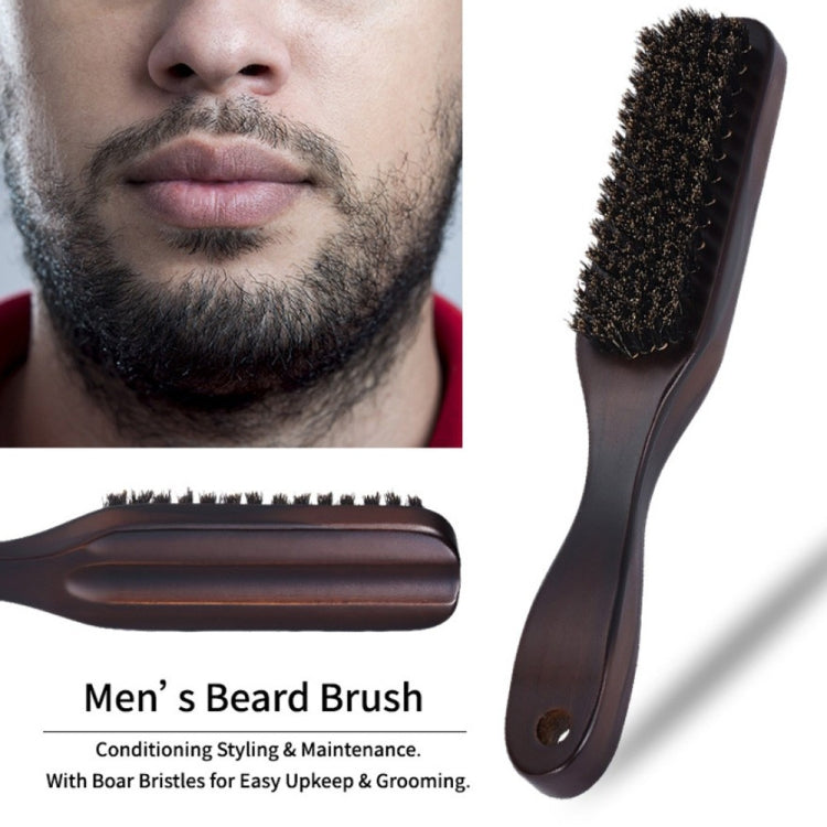 3 PCS Wooden Handle Boar Brush Cleaning Hair Men Beard Brush Anti-static Barber Shop Hair Styling Comb Shaving Tools