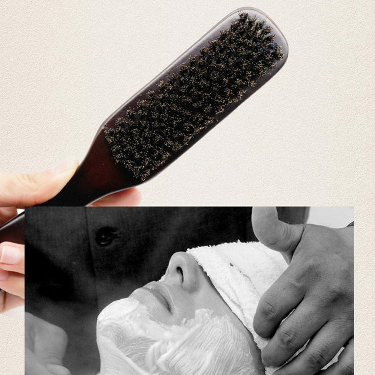 3 PCS Wooden Handle Boar Brush Cleaning Hair Men Beard Brush Anti-static Barber Shop Hair Styling Comb Shaving Tools
