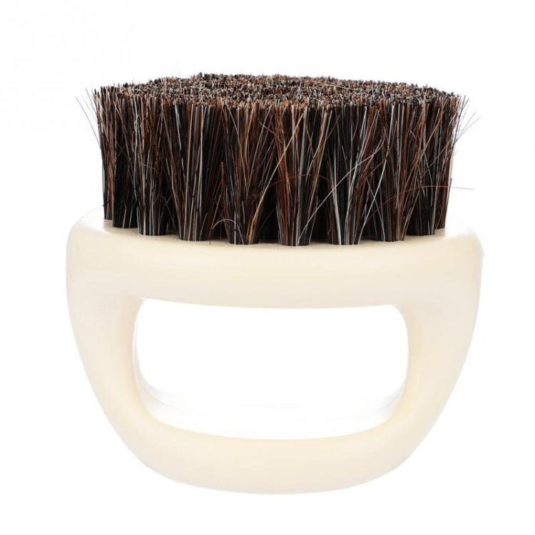 3 PCS Men Ring Design Portable Boar Brush White ABS Haircut Cleaning Shaving Brush