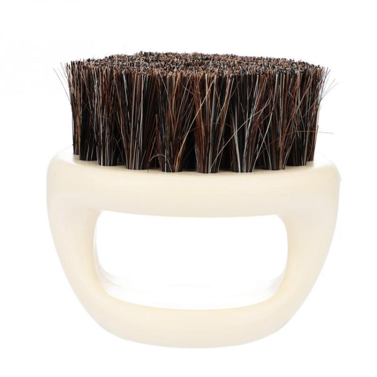 3 PCS Men Ring Design Portable Boar Brush White ABS Haircut Cleaning Shaving Brush