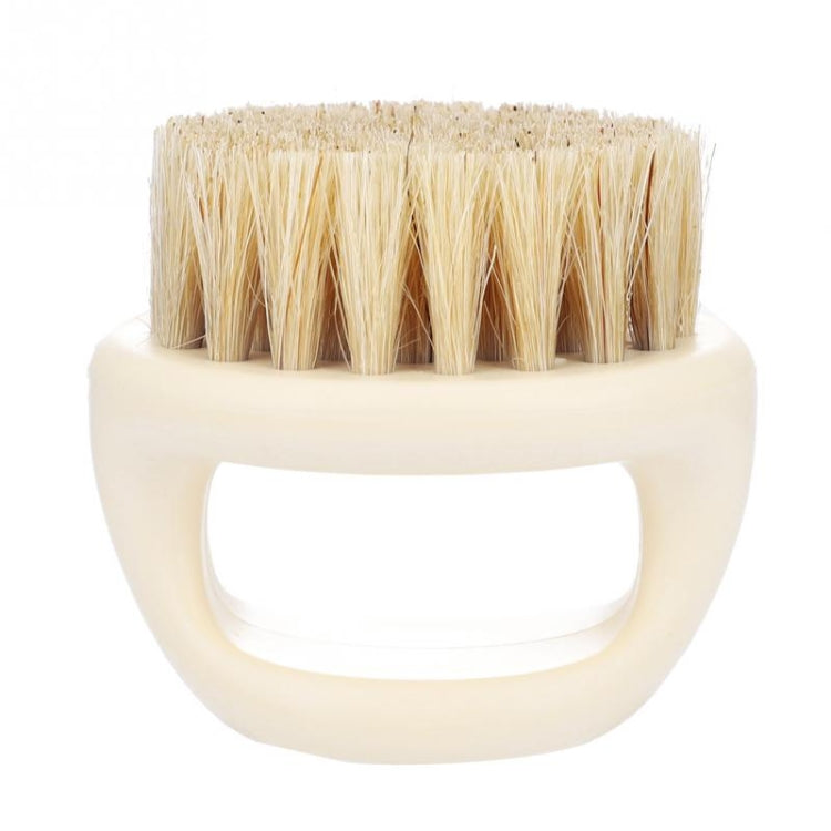 3 PCS Men Ring Design Portable Boar Brush White ABS Haircut Cleaning Shaving Brush