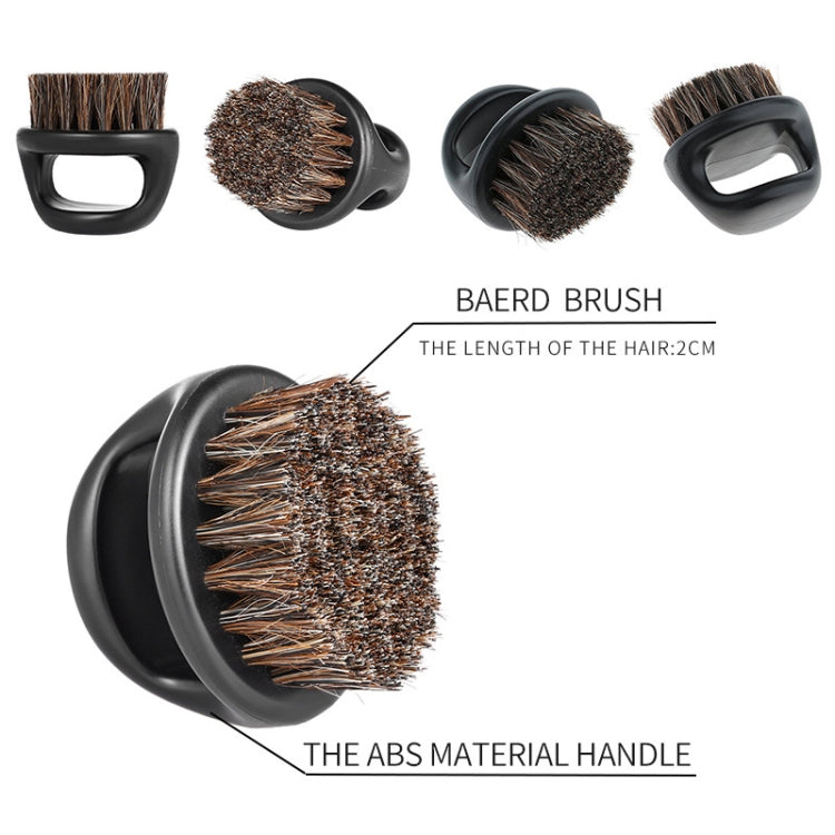 3 PCS Men Ring Design Portable Boar Brush White ABS Haircut Cleaning Shaving Brush