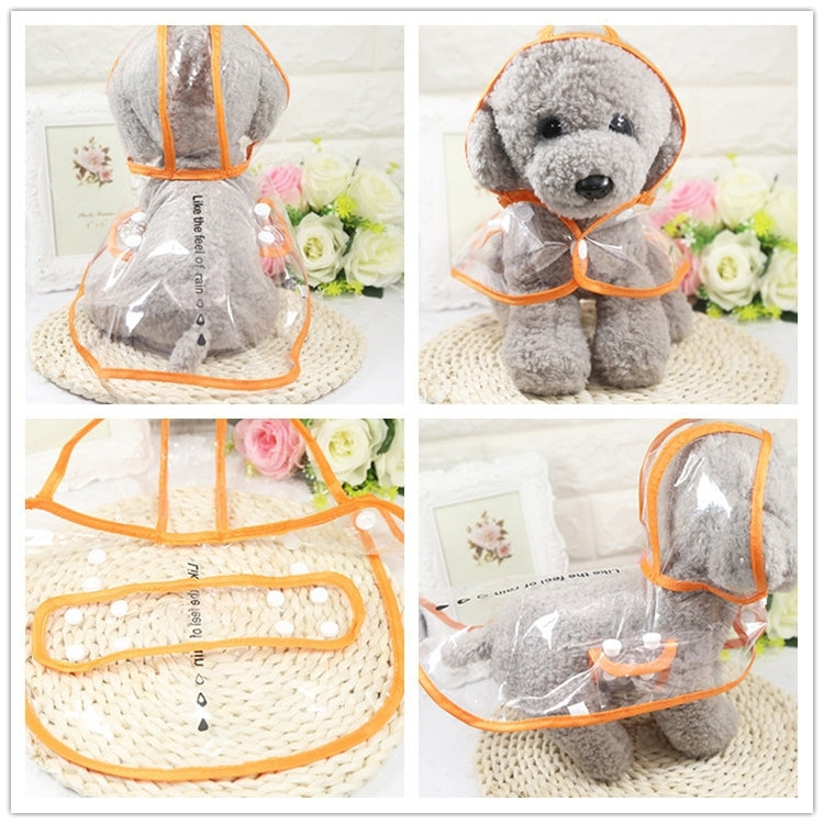 Waterproof Transparent Pet Raincoat Rain Wear Poncho Cloth, XS, Harness Chest Size: 22cm, Back Length: 18cm, Pet Weight: 1.5kg Below