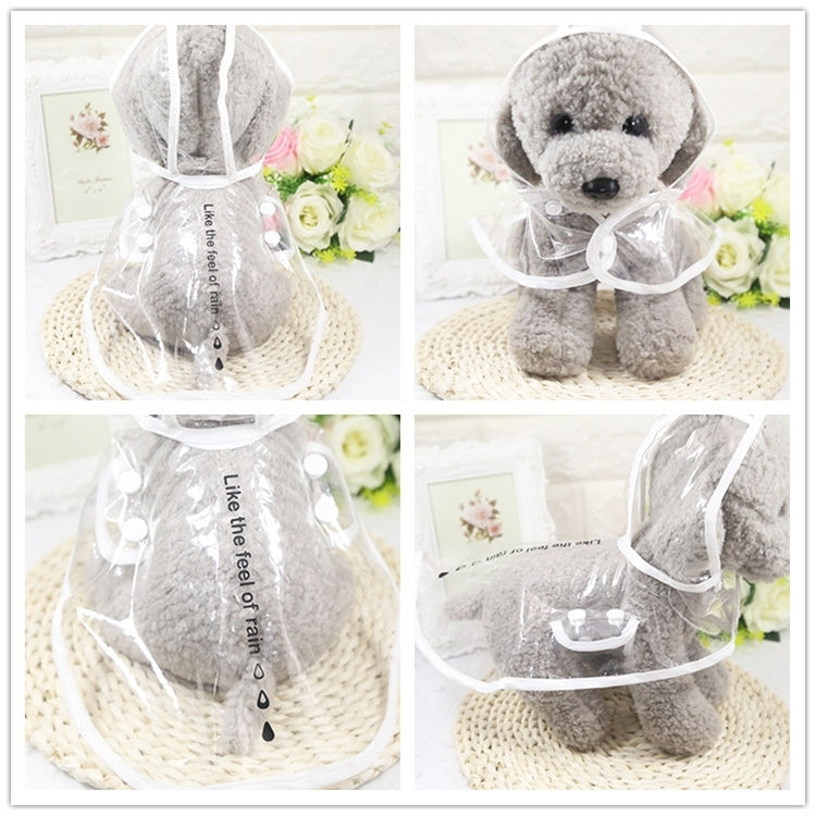 Waterproof Transparent Pet Raincoat Rain Wear Poncho Cloth, XS, Harness Chest Size: 22cm, Back Length: 18cm, Pet Weight: 1.5kg Below