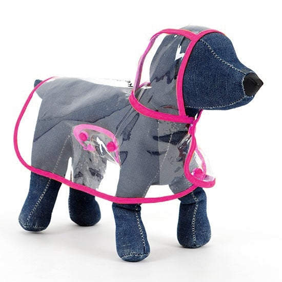Waterproof Transparent Pet Raincoat Rain Wear Poncho Cloth, S, Harness Chest Size: 28cm, Back Length: 22cm, Pet Weight: 1.5-2.5kg