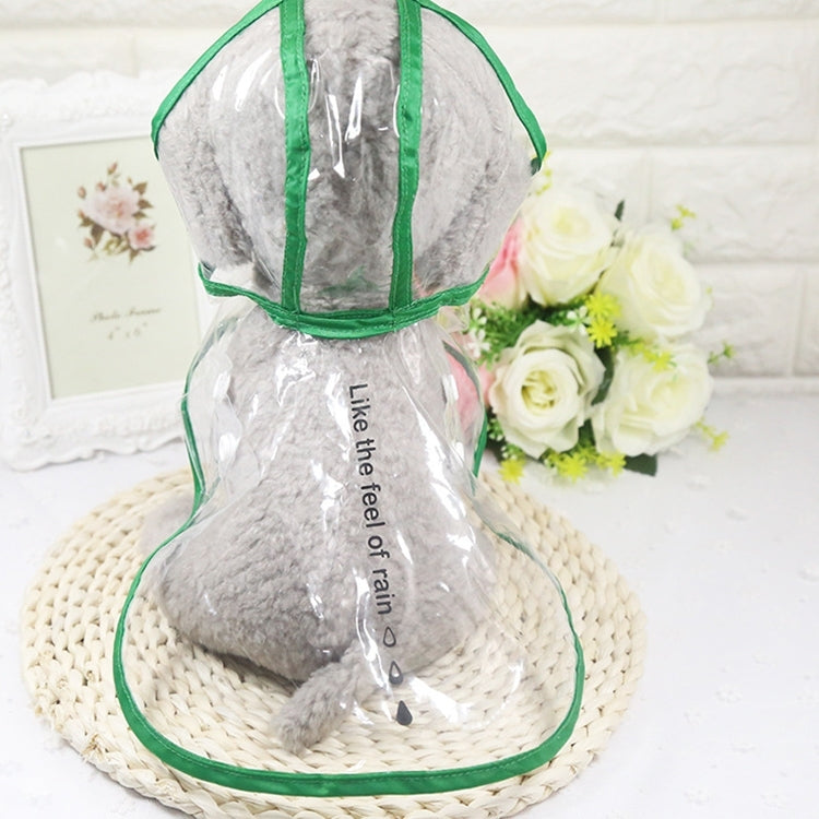 Waterproof Transparent Pet Raincoat Rain Wear Poncho Cloth, L, Harness Chest Size: 40cm, Back Length: 32cm, Pet Weight: 3.5-4.5kg