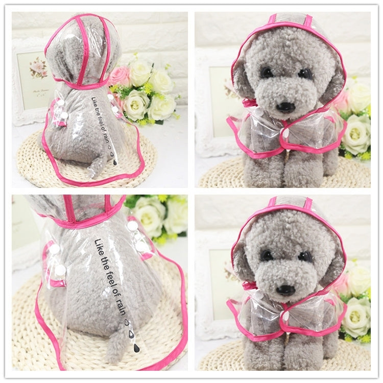 Waterproof Transparent Pet Raincoat Rain Wear Poncho Cloth, XL, Harness Chest Size: 45cm, Back Length: 37cm, Pet Weight: 4.5-5.5kg