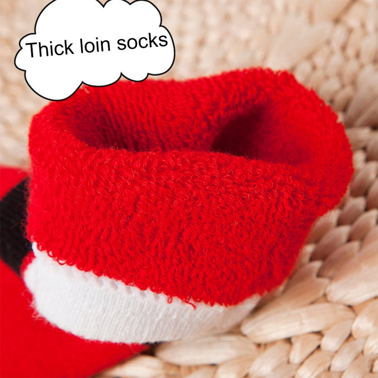 6 Pairs Christmas Children Cotton Socks Anti-pilling Thickening, for Foot Length About: 17~19cm