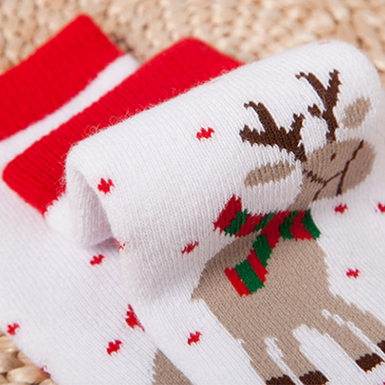 6 Pairs Christmas Children Cotton Socks Anti-pilling Thickening, for Foot Length About: 14~16cm