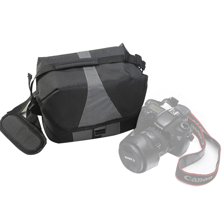 Portable Waterproof Nylon Surface Material Outdoor Sports Sling Shoulder Bag Handheld DSLR Camera Bag Bag with Adjustable Detachable Shoulder Strap for GoPro, SJCAM, Nikon, Canon, Xiaomi Xiaoyi YI, Size: 24.5*14*19cm(Black)