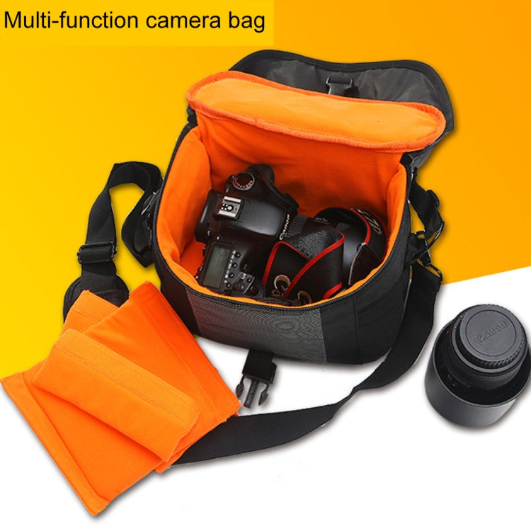 Portable Waterproof Nylon Surface Material Outdoor Sports Sling Shoulder Bag Handheld DSLR Camera Bag Bag with Adjustable Detachable Shoulder Strap for GoPro, SJCAM, Nikon, Canon, Xiaomi Xiaoyi YI, Size: 24.5*14*19cm(Black)