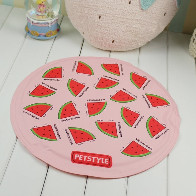 Cute Cartoon Summer Circular Dog Pad Bed House Pet Cool Cooler Pad Dog Mat Cushion,L,Size:40*40cm,Random Color Delivery