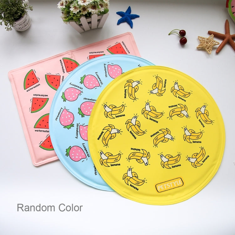 Cute Cartoon Summer Circular Dog Pad Bed House Pet Cool Cooler Pad Dog Mat Cushion,L,Size:40*40cm,Random Color Delivery