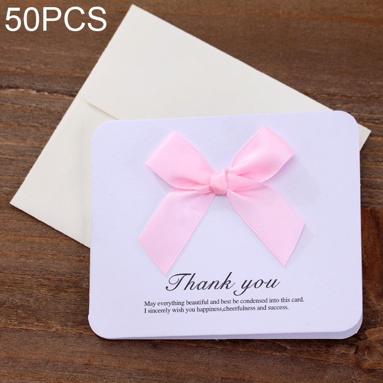50 PCS Festival Creative Universal Bowknot Greeting Cards with Envelope