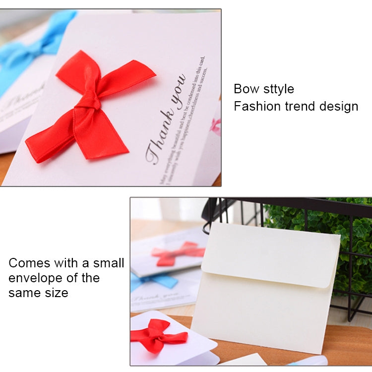 50 PCS Festival Creative Universal Bowknot Greeting Cards with Envelope