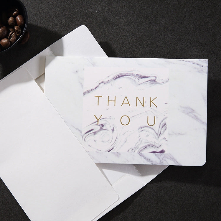 50 PCS Creative Festival Universal Marbling Greeting Cards with Envelope (THANK YOU)