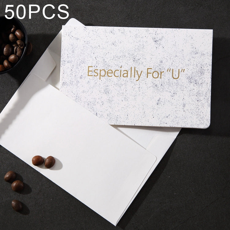 50 PCS Creative Festival Universal Marbling Greeting Cards with Envelope (Especially For U)