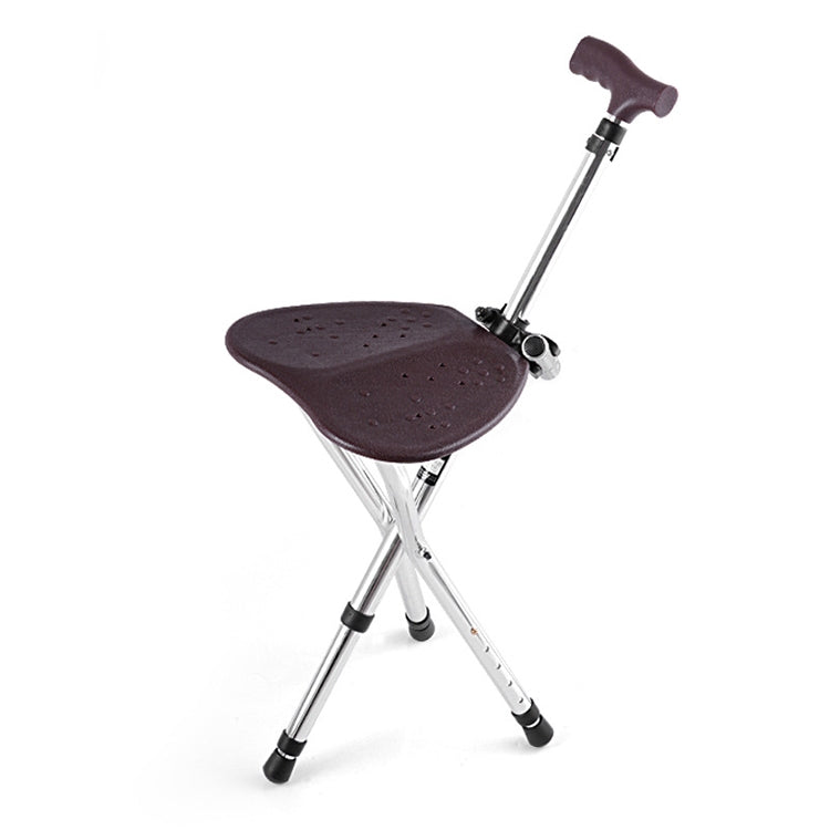 911B Outdoor Portable Folding Adjustable Aluminum Alloy Elderly Leisure Climbing Cane Stool with Seat & Cane