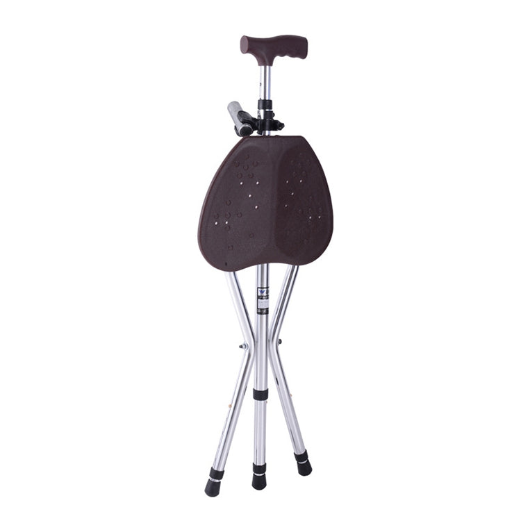 911B Outdoor Portable Folding Adjustable Aluminum Alloy Elderly Leisure Climbing Cane Stool with Seat & Cane