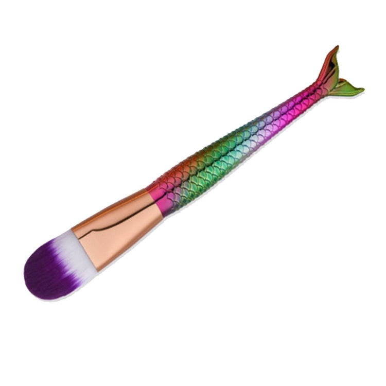 Mermaid Style Plastic Handle Makeup Brush Cosmetic Foundation Cream Powder Blush Makeup Tool