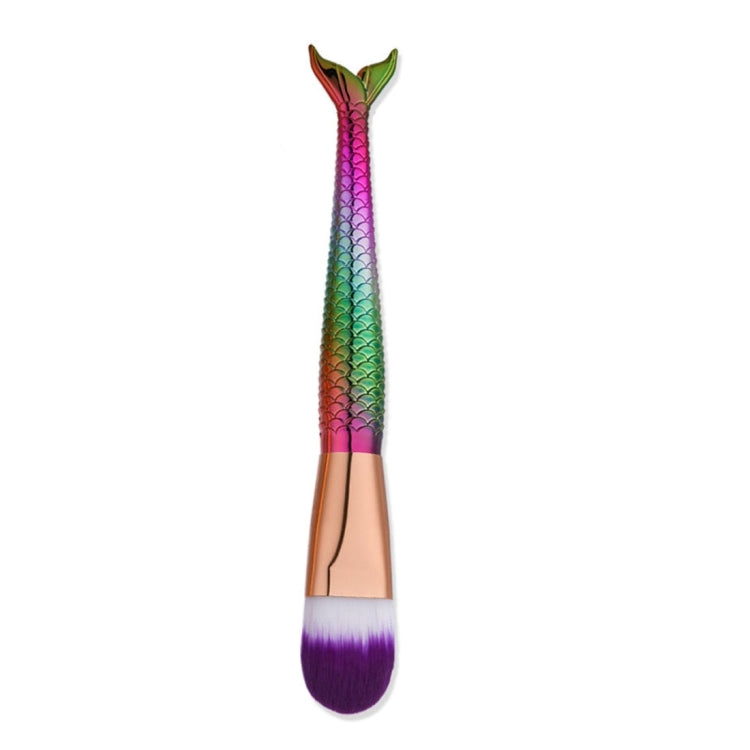 Mermaid Style Plastic Handle Makeup Brush Cosmetic Foundation Cream Powder Blush Makeup Tool