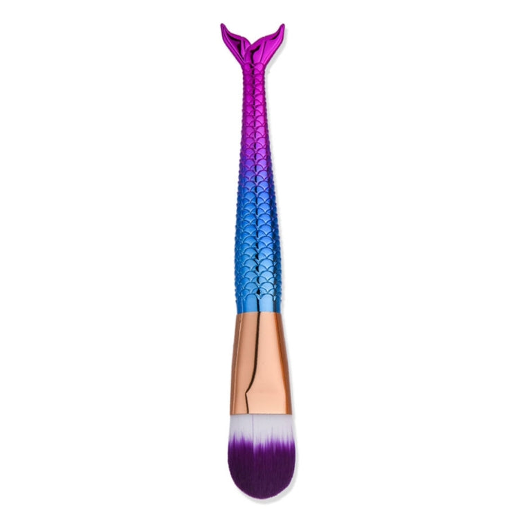 Mermaid Style Plastic Handle Makeup Brush Cosmetic Foundation Cream Powder Blush Makeup Tool